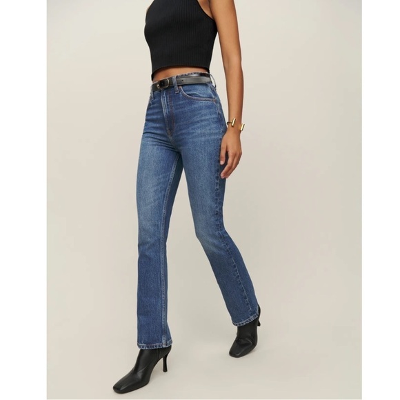 REFORMATION Peyton High Rise Bootcut Cropped Jeans - Picture 2 of 9